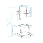 Soporte de suelo TooQ para pantallas de 37 a 100 pulgadas, adecuado para monitor, plasma, LCD, LED, SKU FS20100M-B