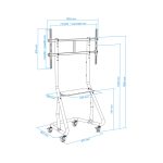 Soporte de suelo con ruedas para pantallas de 60 a 105 pulgadas, TooQ FS20200M-B