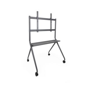Soporte de suelo marca TooQ modelo iSTAND en color gris para pantallas de 50 a 86 pulgadas con ruedas, SKU FS20205M-B