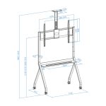 Soporte de Suelo Negro TooQ iStar con Ruedas para Pantallas de 55 a 100 pulgadas, en la referencia FS20208M-B