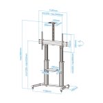 Monitor de 100 pulgadas TooQ Partenón plateado con resolución de 2.54 metros, SKU FS20300M-B