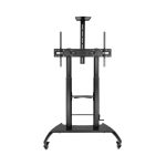 Soporte de suelo con ruedas TooQ Ares, regulable en altura para pantallas de 60 a 100 pulgadas. SKU: FS20404HM-B