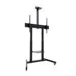 Soporte TooQ 'AQUILES' de suelo con ruedas y regulación de altura para pantallas de 60 a 100 pulgadas, negro, SKU FS20406HM-B