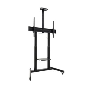 Soporte TooQ 'AQUILES' de suelo con ruedas y regulación de altura para pantallas de 60 a 100 pulgadas, negro, SKU FS20406HM-B