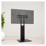 Soporte de suelo modelo Mirror de la marca TooQ, compatible con pantallas de 32 a 85 pulgadas, en color negro, SKU FS2288M-B.