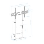 Soporte fijo de suelo y pared TooQ Lottus con regulación de altura para pantallas de 55 a 100 pulgadas, modelo negro, SKU FS2290HM-B