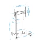 TooQ LUX soporte de suelo con ruedas y regulación eléctrica de altura para pantallas de 55 a 100 pulgadas, color negro, SKU FSM02-B