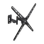 Imagen del soporte de pared TooQ LP1356TN-B negro para pantallas de 13 a 55 pulgadas, mostrando su diseño ajustable y resistente.