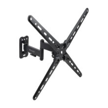 Imagen del soporte de pared TooQ LP1356TN-B negro para pantallas de 13 a 55 pulgadas, mostrando su diseño ajustable y resistente.