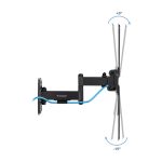 Imagen del soporte de pared TooQ LP1356TN-B negro para pantallas de 13 a 55 pulgadas, mostrando su diseño ajustable y resistente.