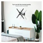 Imagen del soporte de pared TooQ LP1356TN-B negro para pantallas de 13 a 55 pulgadas, mostrando su diseño ajustable y resistente.