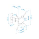 Soporte para TV de 42 pulgadas en color negro, modelo LP2042TNL-B de TooQ, ideal para televisores de hasta 106,7 cm.