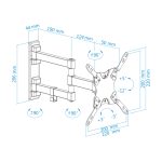 Soporte para TV de 106,7 cm (42 pulgadas) TooQ en color negro, modelo LP2142TNL-B, con ajuste.