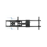 El soporte para TV TooQ LP3790TN-B puede soportar televisores de hasta 90 pulgadas, con altura ajustable y acabado negro.
