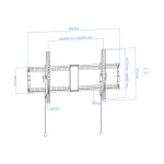 Soporte para TV negro de la marca TooQ, modelo LP4391T-B, compatible con pantallas de hasta 2,29 metros (90 pulgadas)