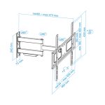 Soporte giratorio e inclinable para monitor o TV LCD y plasma de 37 a 70 pulgadas, color negro, SKU LP6070TN-B de TooQ