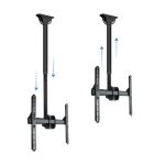 El soporte para pantalla de señalización de 55 pulgadas modelo TooQ LPCE1155TSLI-B en color negro, ideal para monitores y pantallas de gran tamaño.