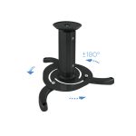 Imagen del soporte de techo giratorio 360 grados para proyector de TooQ en color negro, SKU PJ1010TN-B.