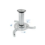 Soporte de techo universal giratorio 360º para proyector en color plata, modelo TooQ SOPORTE UNIVERSAL DE TECHO. SKU PJ1010TN-S