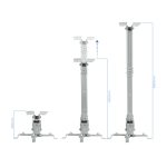 Soporte universal inclinable de techo para proyector color plata con SKU PJ2012T-S, fabricado por TooQ