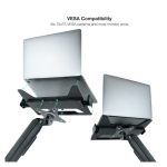 Soporte articulado TooQ TQLH1117-B para ordenador portátil de 43,9 cm (17.3 pulgadas) en color negro, con bandeja integrada.