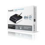 Imagen del lector de tarjeta DNIe externo USB 2.0 negro de TooQ, modelo compacto SKU TQR-210B, ideal para almacenamiento externo.