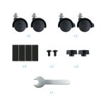 Soporte metálico para CPU de suelo con ruedas, modelo UMCS0004-B de la marca TooQ.