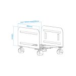 Soporte metálico para CPU de suelo con ruedas, modelo UMCS0004-B de la marca TooQ.