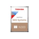 Toshiba N300 disco duro interno con capacidad de 6 TB, velocidad de 7200 RPM, búfer de 256 MB, y tamaño de 3.5 pulgadas. SKU: HDWG160UZSVA