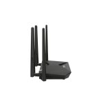 Imagen del TOTOLINK A3002RU_V3, un router inalámbrico Gigabit Ethernet de doble banda (2,4 GHz / 5 GHz) en color negro. SKU: A3002RU V3