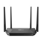Vista del router inalámbrico TOTOLINK A3300R con Gigabit Ethernet, doble banda de 2,4 GHz y 5 GHz, en color negro. SKU A3300R.