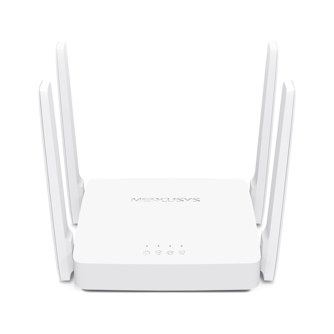 Mercusys AC10 Router Inalámbrico Doble Banda 5 GHz Blanco Router inalámbrico Mercusys AC10 con doble banda de 2,4 GHz y 5 GHz en color blanco. SKU AC10