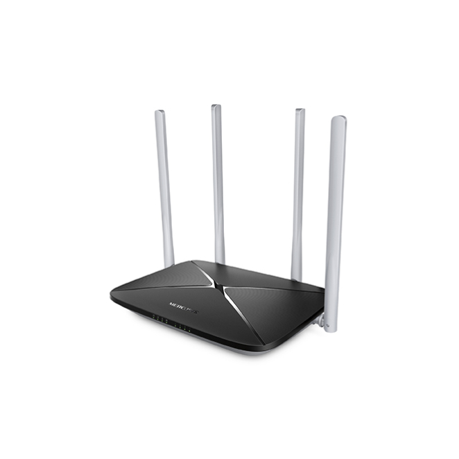 Mercusys Router Inalámbrico AC12 Doble Banda Rápido El Mercusys AC12 es un router inalámbrico de doble banda (2,4 GHz y 5 GHz) que proporciona Ethernet rápido en color negro. SKU: AC12