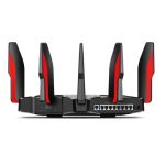 Router inalámbrico TP-Link Archer AX11000 con Gigabit Ethernet tribanda (2,4 GHz/5 GHz/5 GHz) en color negro, SKU Archer AX11000