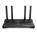 Vista del TP-Link Archer AX1800, router inalámbrico Gigabit Ethernet, doble banda 2.4 GHz y 5 GHz, color negro, SKU Archer AX1800