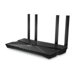 Vista del TP-Link Archer AX1800, router inalámbrico Gigabit Ethernet, doble banda 2.4 GHz y 5 GHz, color negro, SKU Archer AX1800