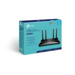 Vista del TP-Link Archer AX1800, router inalámbrico Gigabit Ethernet, doble banda 2.4 GHz y 5 GHz, color negro, SKU Archer AX1800