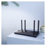 Imagen del TP-Link Archer AX23, un router inalámbrico de doble banda (2,4 GHz / 5 GHz) con conexión Gigabit Ethernet en color negro. SKU: Archer AX23