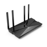 Imagen del TP-Link Archer AX23, un router inalámbrico de doble banda (2,4 GHz / 5 GHz) con conexión Gigabit Ethernet en color negro. SKU: Archer AX23