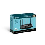 Router inalámbrico TP-Link Archer AX72 de doble banda (2,4 GHz / 5 GHz) en color negro. SKU: Archer AX72