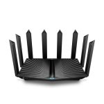 Router inalámbrico TP-Link Archer AX90 de tres bandas con frecuencias de 2,4 GHz, 5 GHz y 5 GHz en color negro SKU ARCHER AX90