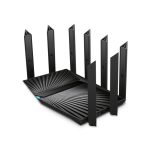Router inalámbrico TP-Link Archer AX90 de tres bandas con frecuencias de 2,4 GHz, 5 GHz y 5 GHz en color negro SKU ARCHER AX90
