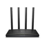 Imagen del router inalámbrico TP-Link Archer C6U, con doble banda de 2,4 GHz y 5 GHz, color negro, SKU Archer C6U