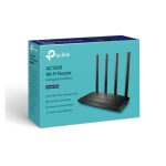 Imagen del router inalámbrico TP-Link Archer C6U, con doble banda de 2,4 GHz y 5 GHz, color negro, SKU Archer C6U
