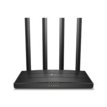 Router inalámbrico TP-Link Archer C6, compatible con Gigabit Ethernet y doble banda de 2.4 GHz y 5 GHz en color negro. SKU: ARCHER C6V3.2