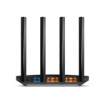 Router inalámbrico TP-Link Archer C6, compatible con Gigabit Ethernet y doble banda de 2.4 GHz y 5 GHz en color negro. SKU: ARCHER C6V3.2