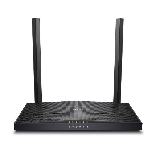 TP-Link Router Gigabit Ethernet Doble Banda Negro Imagen del TP-Link Archer VR400, un router inalámbrico de doble banda (2.4 GHz / 5 GHz) con puertos Gigabit Ethernet y acabado en color negro. SKU: Archer VR400