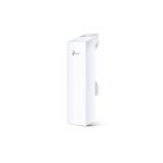 Vista frontal del TP-Link CPE210, un dispositivo para redes inalámbricas exteriores con velocidad de 300Mbps, antena de 9dBi y soporte para PoE. SKU: CPE210.