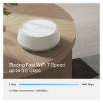 Sistema Wi-Fi Mesh TP-Link DECO BE25 (2-PACK) con doble banda (2.4 GHz / 5 GHz) y Wi-Fi 7 (802.11be) en color blanco para uso interno, modelo DECO BE25(2-PACK)