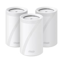 Sistema TP-Link Deco BE65 con tecnología Wi-Fi 7 en banda triplicada 2.4 GHz, 5 GHz y 6 GHz, color blanco, SKU Deco BE65(3-pack)